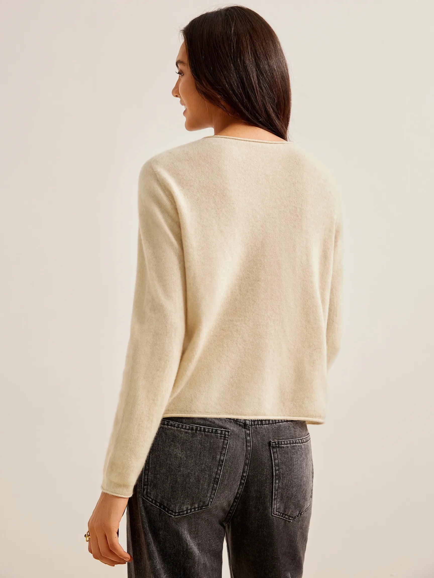 100% CASHMERE ESSENTIAL RETRO CARDIGAN