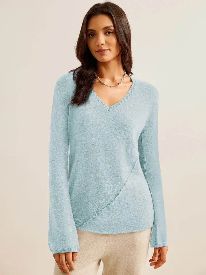 ARTISAN CRAFTED 100% MONGOLIAN CASHMERE V-NECK PULLOVER