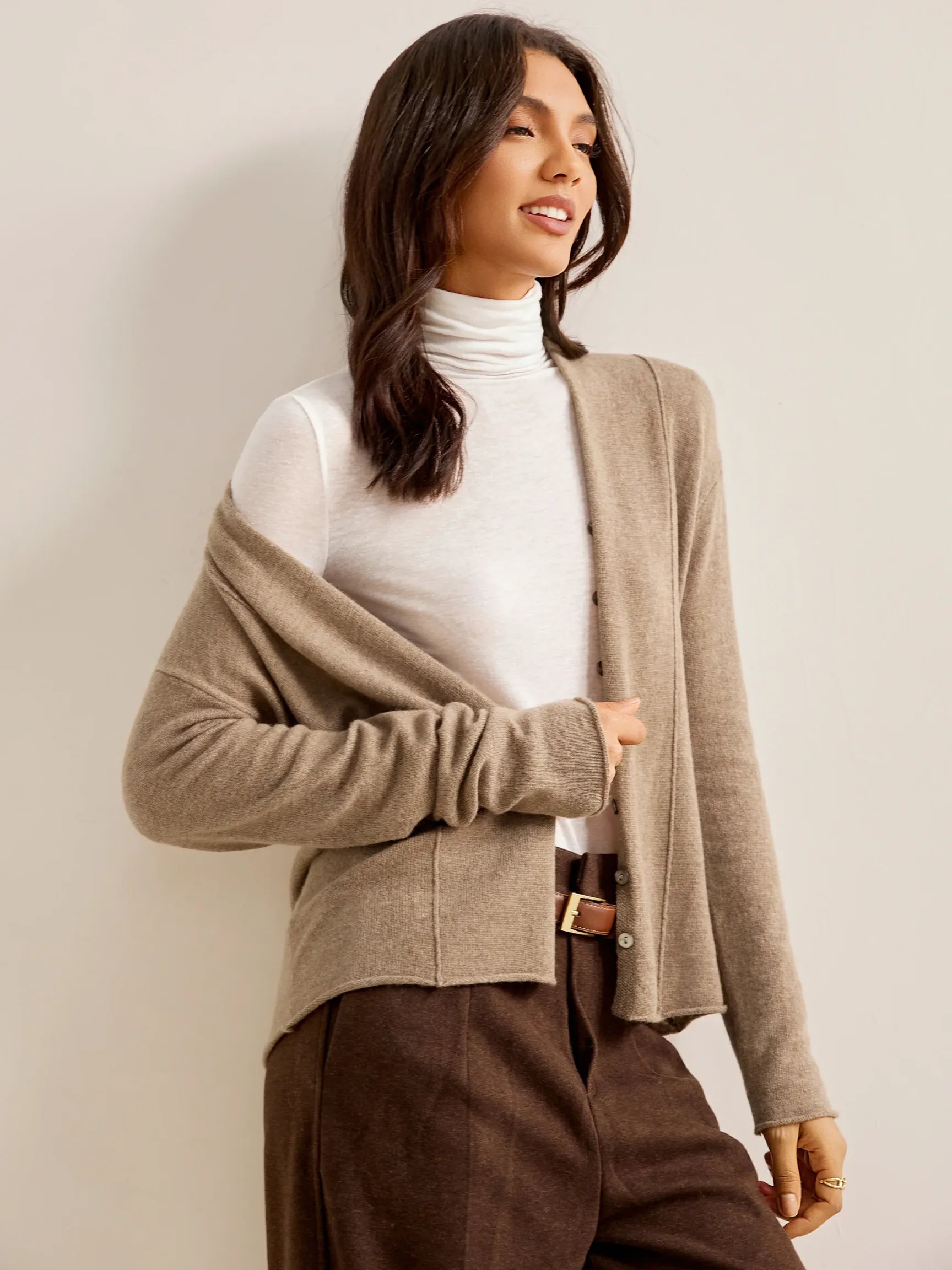 100% CASHMERE CARDIGAN EMERY