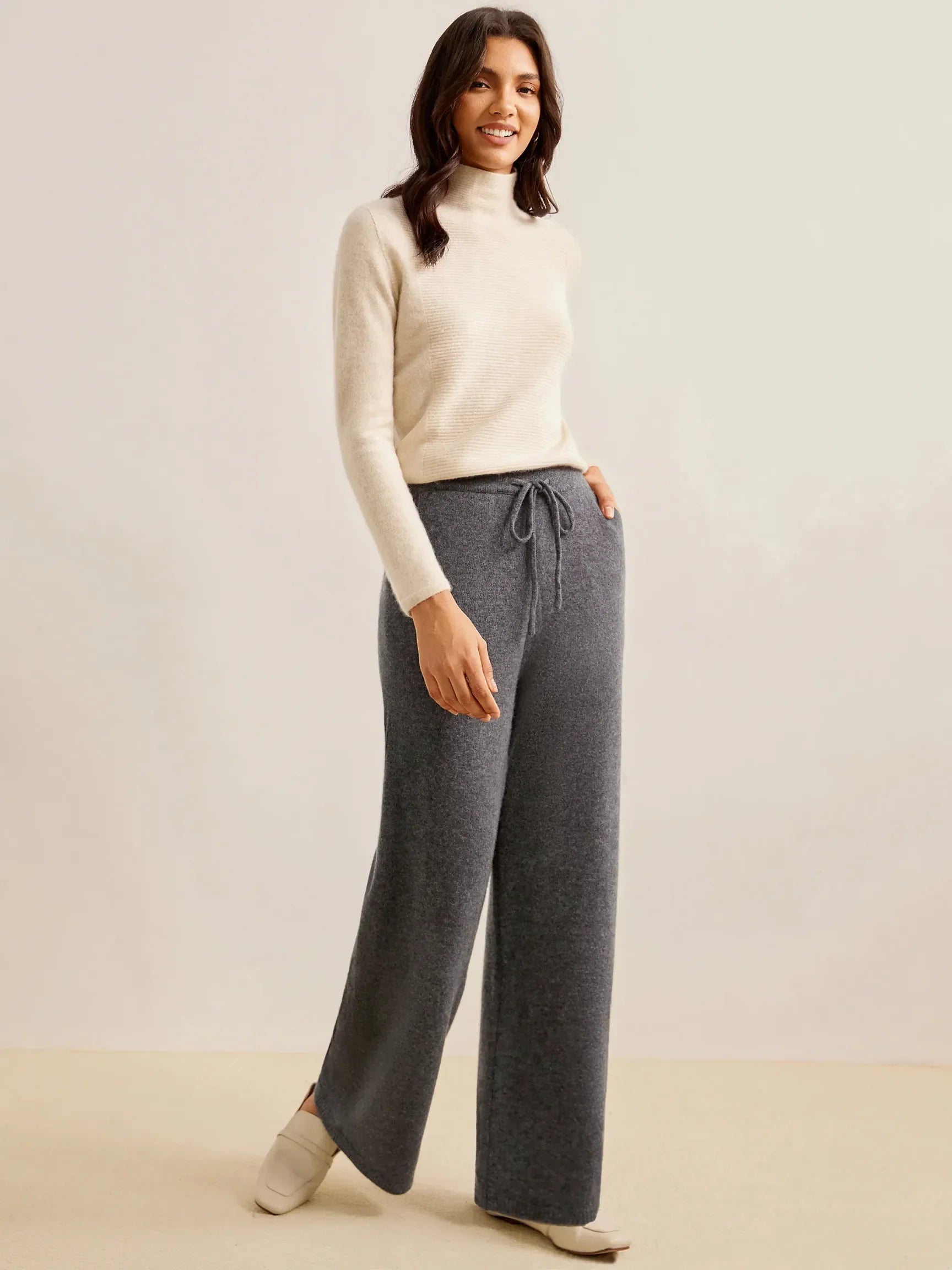 100% CASHMERE COMFORT FLUID SWEATPANTS ADRIENNE