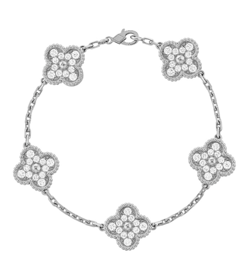 CLOVER BRACELET - ZIRCON SILVER