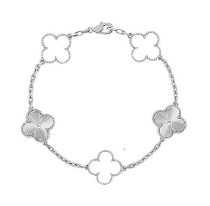 CLOVER BRACELET - WHITE SILVER